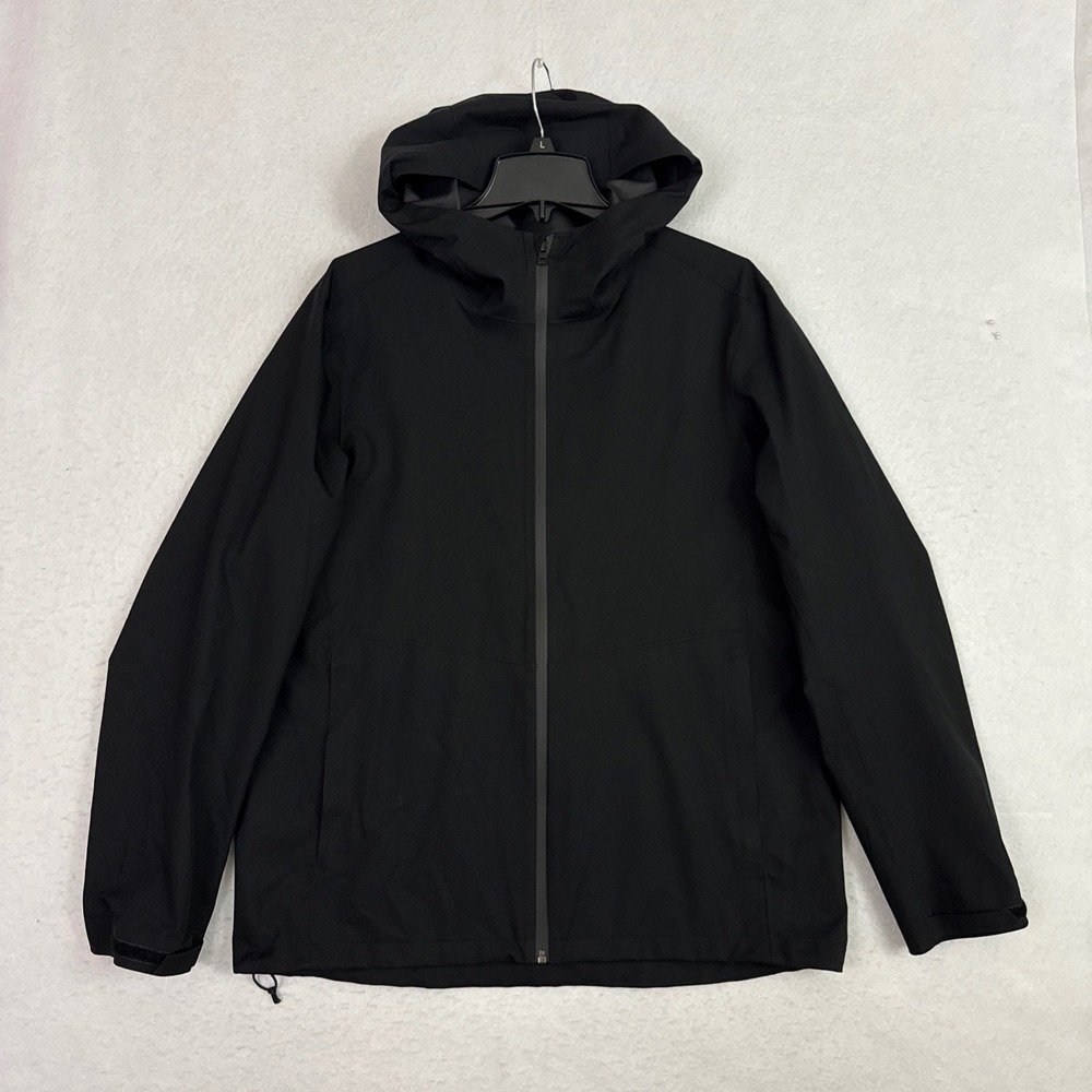 Uniqlo Blocktech Parka Jacket Mens XL Black Hooded Shell Windbreaker Outdoor